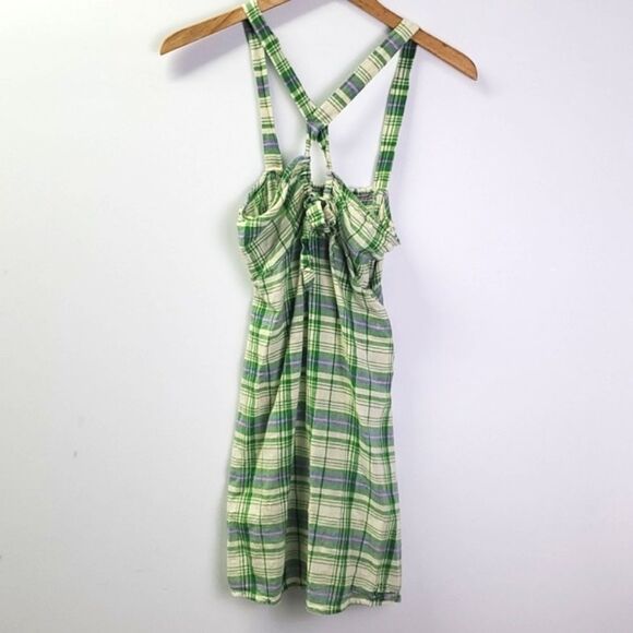 Urban Outfitters Plaid Halter Mini Dress Size XS - Picture 2 of 9